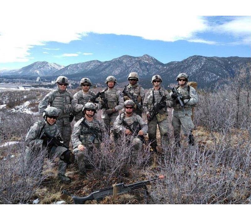 military team in camouflage