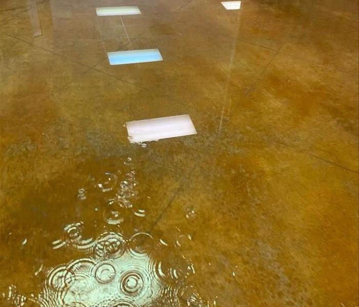 flooded concrete floor